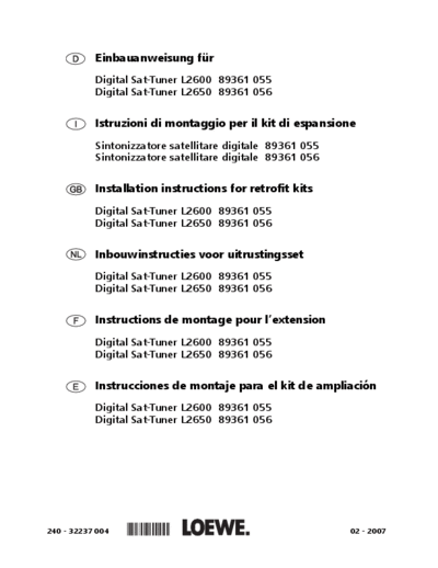 Loewe 32237 004 EBA SAT 26 02 07  Loewe Installation_instructions 89361056 Module Digital Sat-Tuner L2650 32237_004_EBA_SAT_26_02_07_.pdf