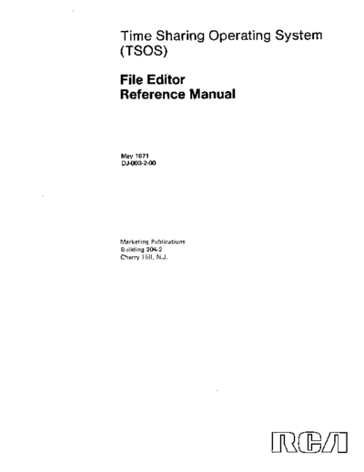 RCA DJ-003-2-00 TSOS FileEditor May71  RCA spectra70 tsos DJ-003-2-00_TSOS_FileEditor_May71.pdf