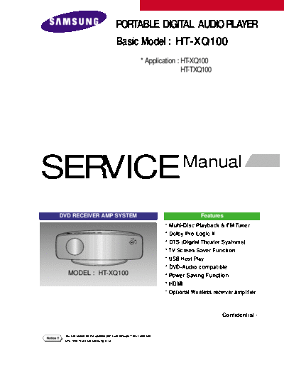 Samsung HTXQ100 SB-ET-SI-BA 4784976284  Samsung Audio HT-XQ100 HTXQ100_SB-ET-SI-BA_4784976284.pdf