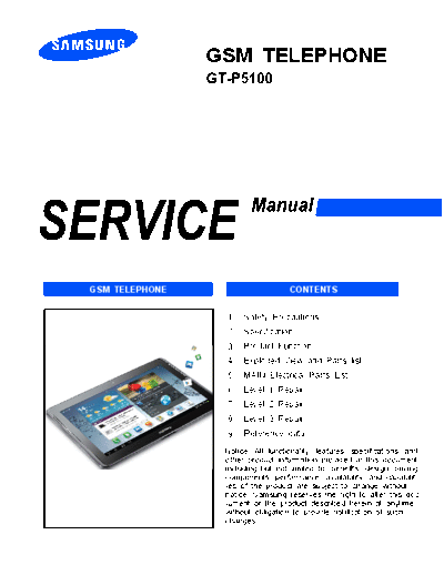 Samsung samsung gt-p5100 r1.0 service manual  Samsung GSM GT-P5100 samsung_gt-p5100_r1.0_service_manual.pdf