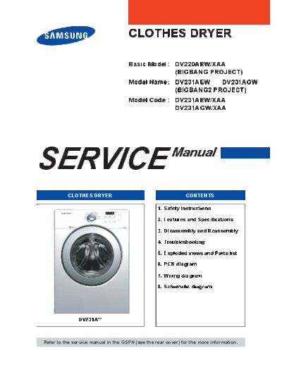 Samsung DV365GTBGWR A3  Samsung Dryer DV365GTBGWR_A3 DV365GTBGWR_A3.pdf
