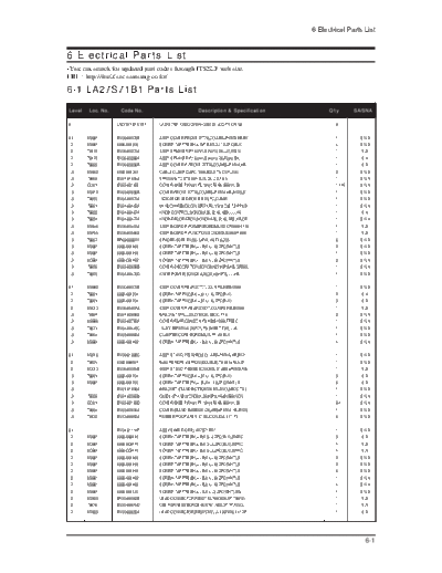 Samsung 11 Electrical Part List  Samsung LCD TV LA27S71B1 11_Electrical Part List.pdf