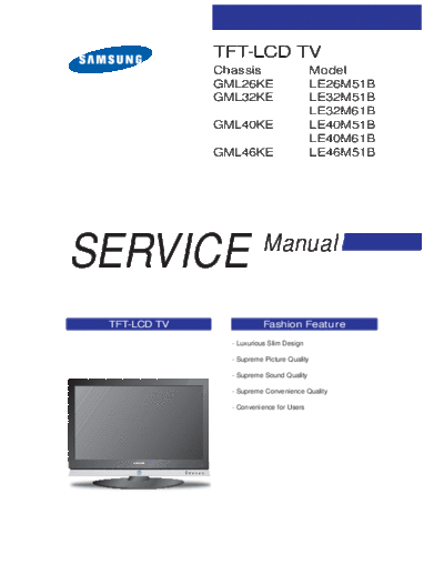 Samsung samsung gml26ke chassis le26m51b lcd tv sm 699  Samsung LCD TV GML26KE CHASSIS LE26M51B LCD TV samsung_gml26ke_chassis_le26m51b_lcd_tv_sm_699.pdf