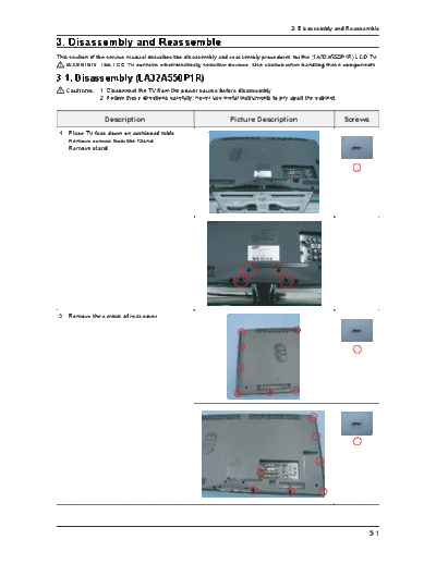 Samsung Disassembly & Reassembly  Samsung LCD TV LA46A550 Disassembly & Reassembly.pdf