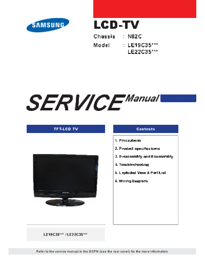 Samsung LE19C350D1WXXH ET-EX-SI 1394716034  Samsung LCD TV LE22C350D1WXXH LE19C350D1WXXH_ET-EX-SI_1394716034.pdf