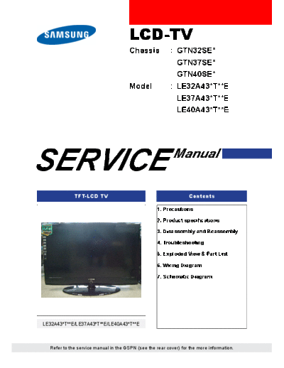 Samsung LE32A436T1DXXC ET-EX-SI 1273129567  Samsung LCD TV LE32A436T1DXX LE32A436T1DXXC_ET-EX-SI_1273129567.pdf