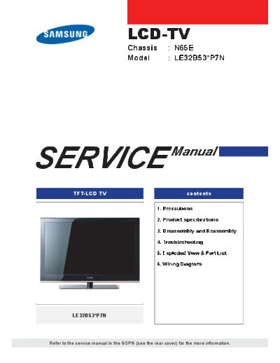 Samsung LE32B530P7NXXH ET-EX-SI 1381312524  Samsung LCD TV LE32B530P7NXXH LE32B530P7NXXH_ET-EX-SI_1381312524.pdf