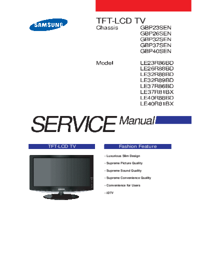 Samsung LE23R86BD SB-ET-EX-SI 4728966536  Samsung LCD TV LE32R88BD LE23R86BD_SB-ET-EX-SI_4728966536.pdf