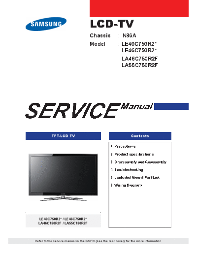 Samsung Cover  Samsung LCD TV LE40C750R2  chassis N86A Cover.pdf
