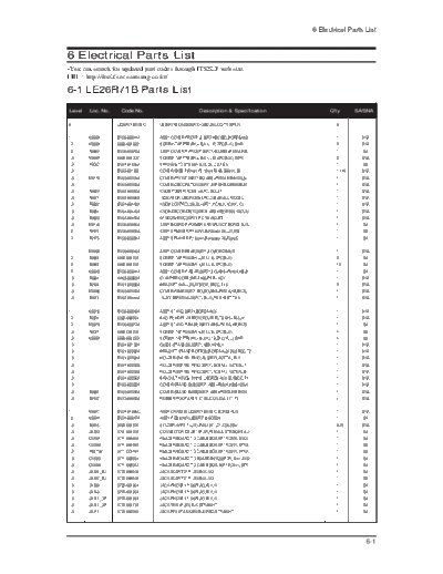 Samsung Electrical Part List  Samsung LCD TV LE40R71B Electrical Part List.pdf