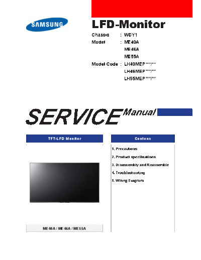 Samsung LH40MEPLGCEN SI 1430737357  Samsung LCD TV LH40MEPLGCEN chassis ME40A LH40MEPLGCEN_SI_1430737357.pdf