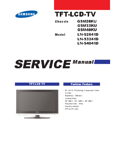 Samsung ln-s2641d ch.gsm26ku ln-s3241d ch.gsm32ku ln-s4041d ch.gsm32ku lcd tv  Samsung LCD TV LN-S2641D CH.GSM26KU LN-S3241D CH.GSM32KU LN-S4041D CH.GSM32KU LCD TV samsung_ln-s2641d_ch.gsm26ku_ln-s3241d_ch.gsm32ku_ln-s4041d_ch.gsm32ku_lcd_tv.pdf