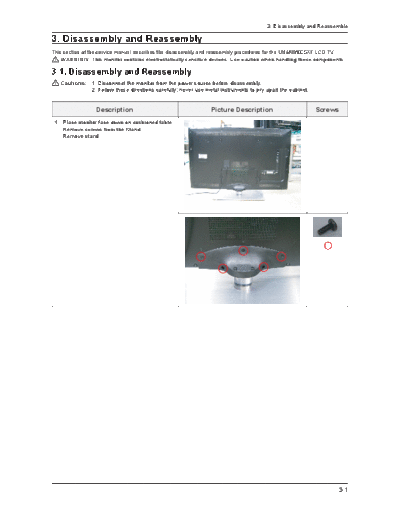 Samsung Disassembly & Reassembly  Samsung LCD TV UN46B8000XF Disassembly & Reassembly.pdf