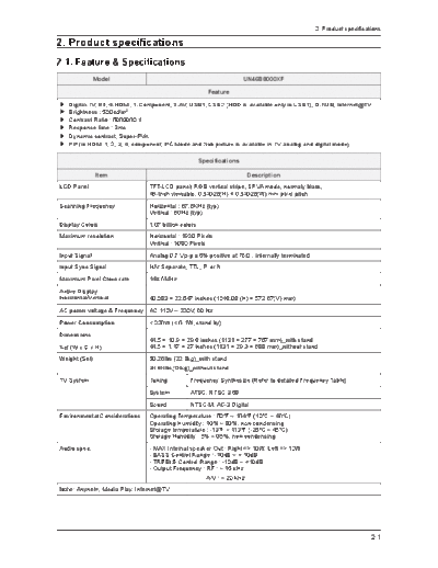 Samsung Product Specification  Samsung LCD TV UN46B8000XF Product Specification.pdf