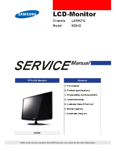 Samsung cover  Samsung LCD TV 933HD CHASSIS LS19CFE cover.pdf