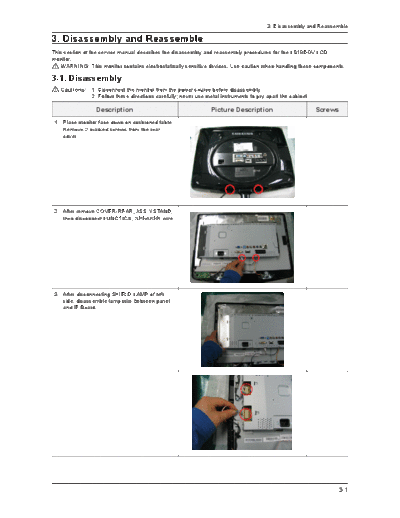 Samsung Disassembly & Reassembly  Samsung LCD TV 932MW_2032MW_LS19_20PMA Disassembly & Reassembly.pdf