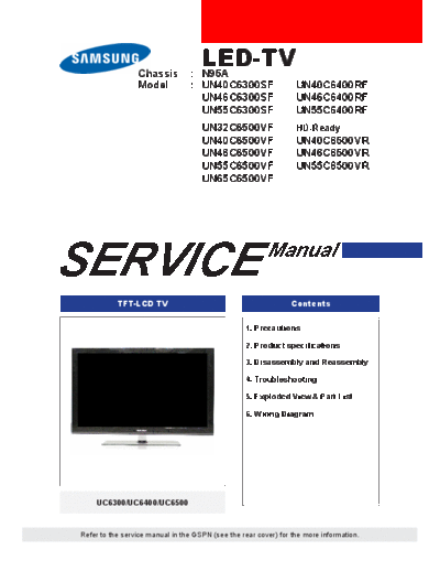 Samsung Samsung+UN40C6300SF+N95A  Samsung LED TV N95A chassis Samsung+UN40C6300SF+N95A.pdf