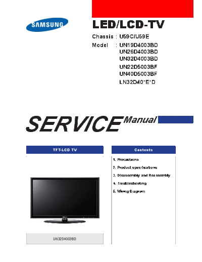 Samsung Samsung+UN40D5003BF  Samsung LED TV U59C chassis Samsung+UN40D5003BF.pdf