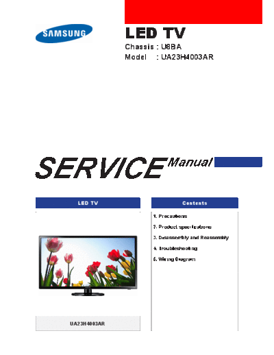 Samsung Samsung+UA23H4003R+U8BA LED  Samsung LED TV UA23H4003R  chassis U8BA Samsung+UA23H4003R+U8BA LED.pdf