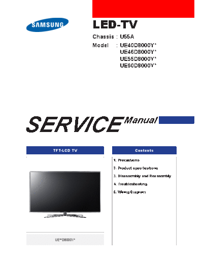 Samsung SAMSUNG UE40D8000YX CHASSIS U55A  Samsung LED TV UE40D8000YX CHASSIS U55A SAMSUNG_UE40D8000YX_CHASSIS_U55A.pdf