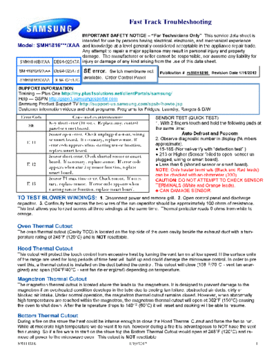 Samsung SMH1816 Fast track R2  Samsung Microwave SMH1816S_XAA SMH1816 Fast track R2.pdf