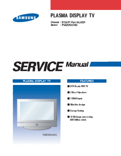 Samsung Cover Print  Samsung Plasma D72A chassis Cover Print.pdf
