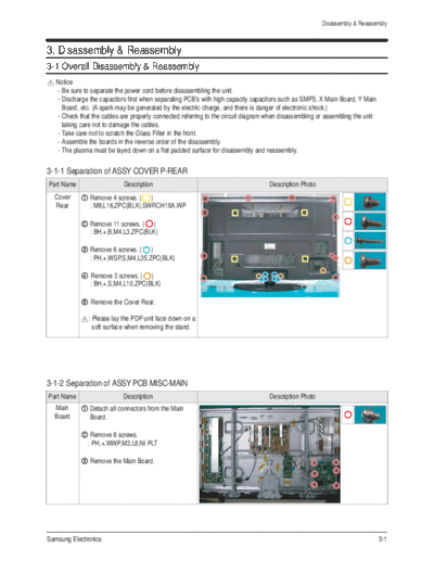 Samsung Disassembly & Reassembly  Samsung Plasma F53A chassis Disassembly_&_Reassembly.pdf