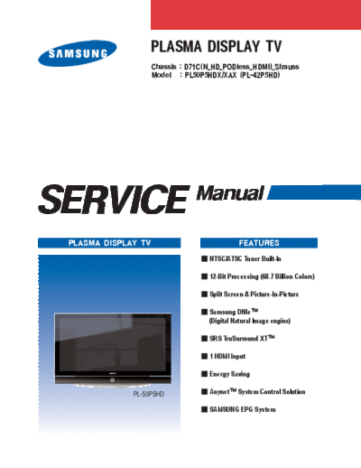 Samsung PL-42-50P5HD  Samsung Plasma PL-42P5HD PL-42-50P5HD.pdf