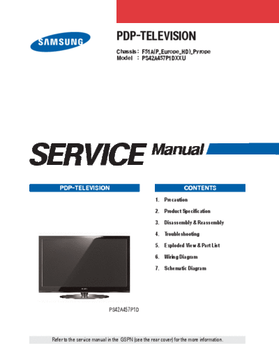 Samsung PS42A457P1DXXU SB-KL-EX-SI 1228813228  Samsung Plasma PS42A457P1DXXU PS42A457P1DXXU_SB-KL-EX-SI_1228813228.pdf