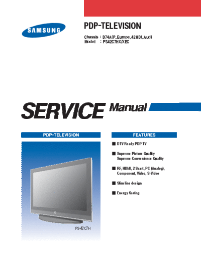 Samsung samsung d74a-audi-chassis-ps42c7hx-sm  Samsung Plasma PS42C7HX-  D74A Audi chassis samsung_d74a-audi-chassis-ps42c7hx-sm.pdf