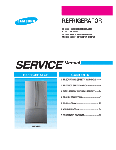 Samsung AW1-12 DROP IN SM-140826  Samsung Refridgerators RF26HFENDSR AW1-12_DROP_IN_SM-140826.pdf