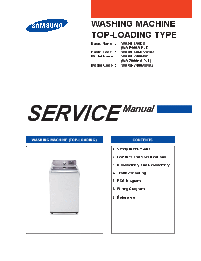 Samsung WA48H7400AW-A2 SM  Samsung Washer WA48H7400AW_A2 WA48H7400AW-A2_SM.pdf