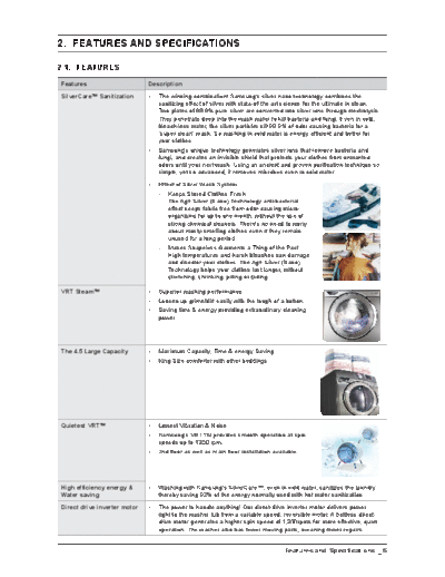 Samsung Features and Specifi cations  Samsung Washer WF448AAP_XAA Features_and_Specifi_cations.pdf