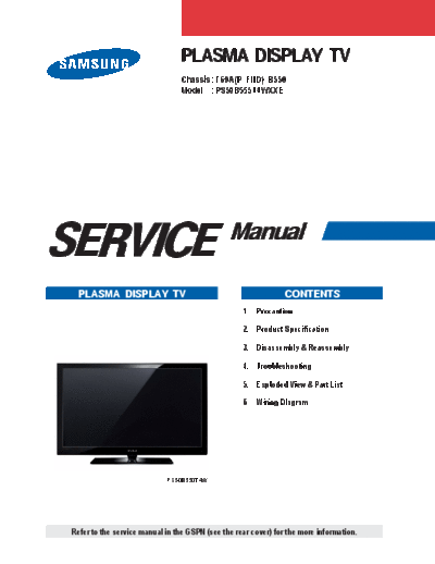 Samsung PS50B555T4WXXE KL-EX-SI 1262948473  Samsung Plasma PS50B555T4WXXE PS50B555T4WXXE_KL-EX-SI_1262948473.pdf