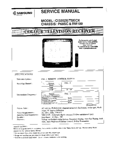 Samsung samsung ci3352x p68sc service manual  Samsung TV CI3352 - P68sc chassis samsung_ci3352x_p68sc_service_manual.pdf