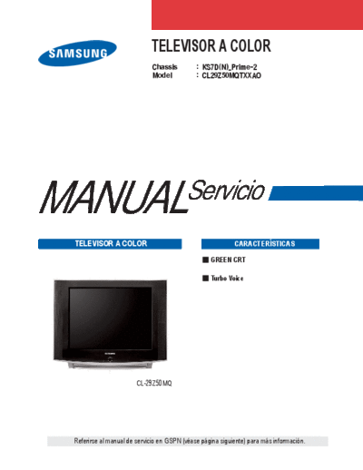 Samsung Samsung CL29Z50MQTXXAO  Chassis  KS7D-N Pime-2  Samsung TV CL29Z50MQTXXAO Chassis KS7D-N Samsung_CL29Z50MQTXXAO  Chassis  KS7D-N_Pime-2.pdf