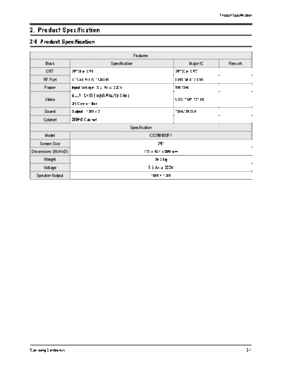 Samsung Product Specification  Samsung TV CS-29B850 Product Specification.pdf