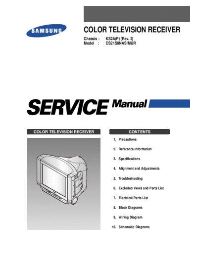 Samsung CS 21S8NAS MUR Ch.KS2A(P) (Rev.2)  (sm)  Samsung TV CS21S8 CS 21S8NAS_MUR Ch.KS2A(P) (Rev.2)  (sm).pdf