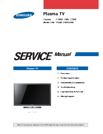 Samsung PS50C7700YSXXN KL-EX-SI 1302778403  Samsung Plasma PS50C7700 PS50C7700YSXXN_KL-EX-SI_1302778403.pdf
