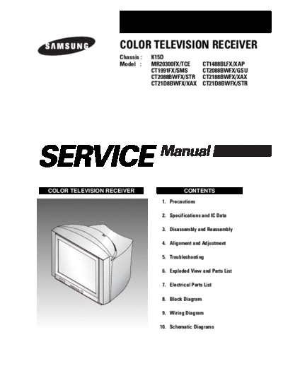 Samsung samsung ct2088bw  Samsung TV CT2088BWFXSTR ChassisK15D samsung_ct2088bw.pdf