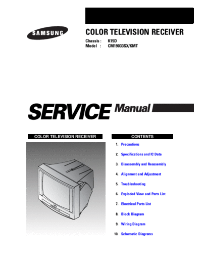 Samsung CM19033SX sm+K15D  Samsung TV K15D chassis CM19033SX_sm+K15D.pdf