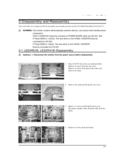 Samsung Disassembly & Reassembly  Samsung TV LE32R41BD 32in Disassembly & Reassembly.pdf