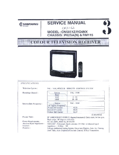Samsung P62SA  Samsung TV P62SA chassis P62SA.pdf