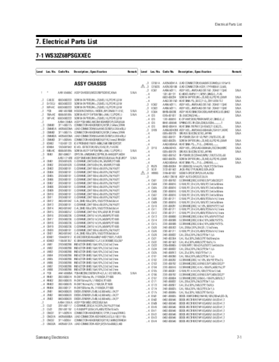Samsung 08 Electrical Part List  Samsung TV WS32Z68PSGXXEC 08_Electrical Part List.pdf