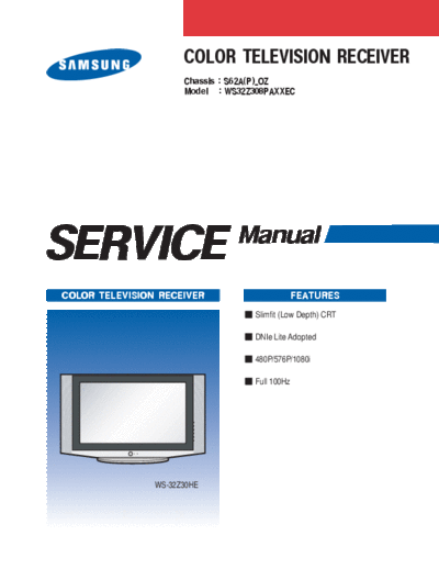 Samsung WS32Z308PAX SB-ET-EX-SI 4774616076  Samsung TV WS32Z308PAXXEC  chassis S62A WS32Z308PAX_SB-ET-EX-SI_4774616076.pdf