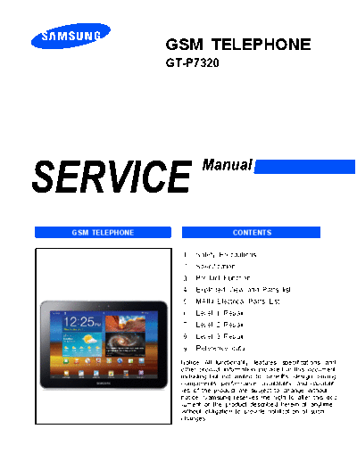 Samsung samsung gt-p7320 service manual  Samsung Tablet GT-P7320 Galaxy Tab 8.9 samsung_gt-p7320_service_manual.pdf