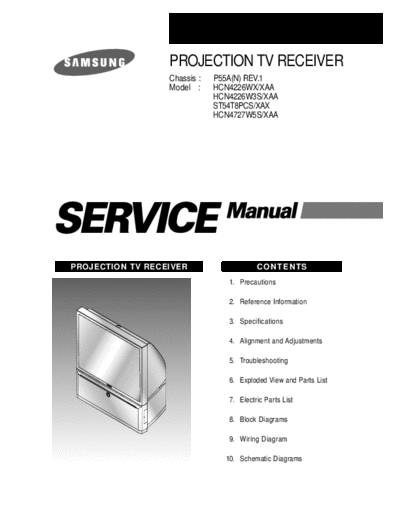 Samsung HCN4226WX-XAA  Samsung Proj TV HCN4226W chassis P55A HCN4226WX-XAA.pdf