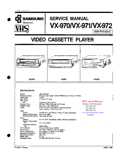 Samsung SAMSUNG VX-970 VX-971 VX-972 VCR  Samsung Video VX-970 VX-971 VX-972 SAMSUNG_VX-970_VX-971_VX-972_VCR.pdf