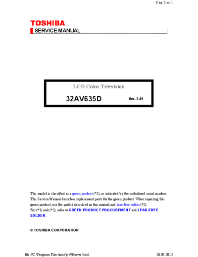 TOSHIBA Toshiba+32AV635D  TOSHIBA LCD 32AV635D Toshiba+32AV635D.pdf