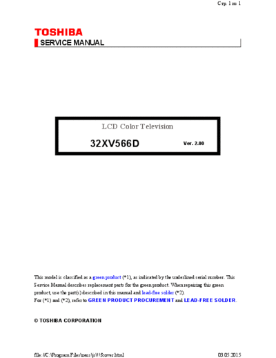 TOSHIBA toshiba 32xv566d ver.2.00 sm  TOSHIBA LCD 32XV566D VER.2.00 toshiba_32xv566d_ver.2.00_sm.pdf